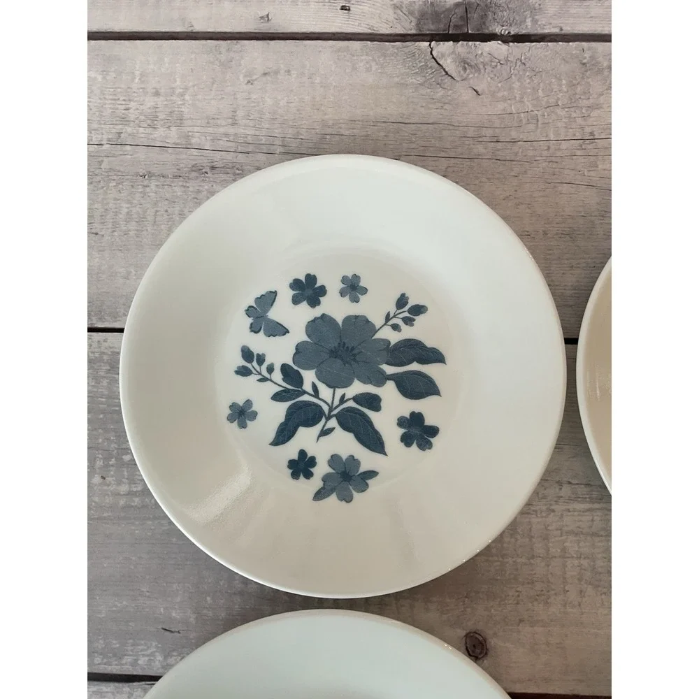 4 Pioneer Woman Corelle Evie‎ Blue Appetizer Bread Plates 6.75